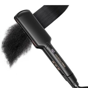 Titanium Flat Iron Hair Straightener for Black Hair, Silk Press Flat Iron Wide